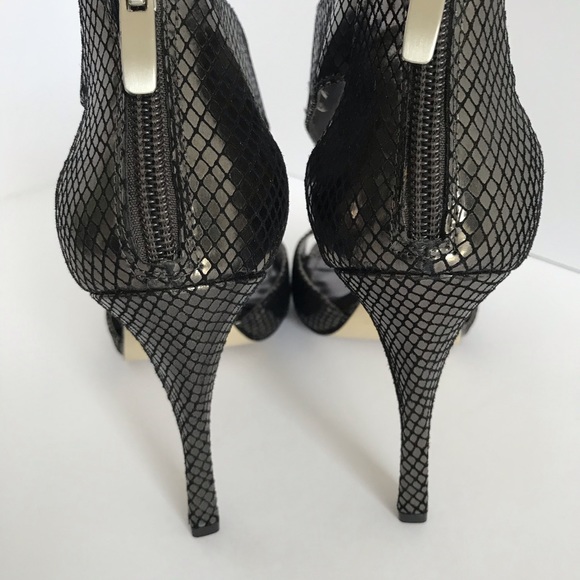 Enzo Angiolini Pewter Silver Zipper Croc Bootie Sandals - Picture 9 of 15